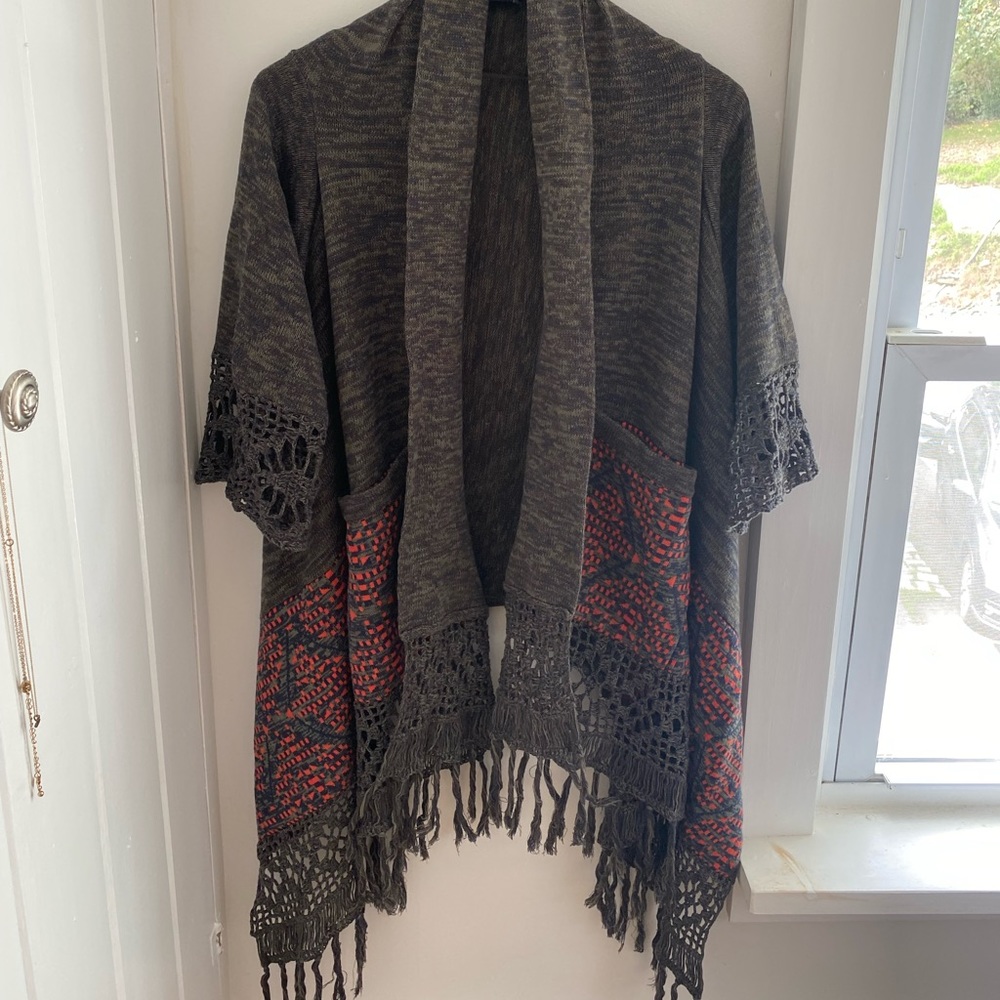 Anthropologie, Green Knitted Boho Shrug, Size S - Picture 4 of 8